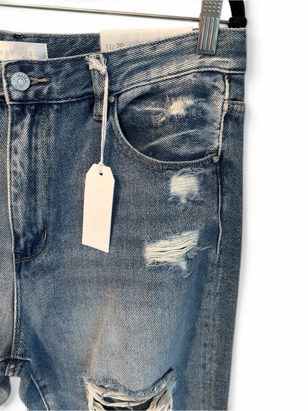 Petra Cropped Jeans size 11/29 Medium Blue Wash Distressed High Rise NWT - Picture 6 of 15